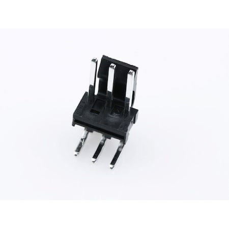Molex Board Connector, 3 Contact(S), 1 Row(S), Male, Right Angle, Solder Terminal, Locking, Black 1718140003